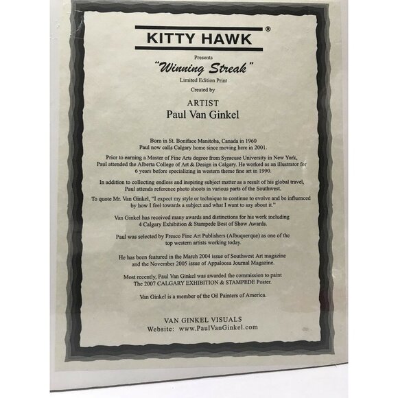 Paul Van Ginkel Print "Winning Streak"  39/130  Horse Racing Signed  19" x 14" - Picture 6 of 7